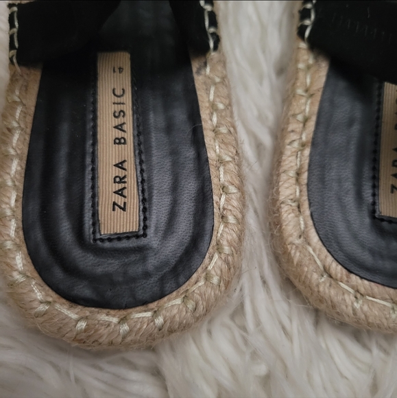 Zara Women Espadrilles Sandals Black Size 10 EUR 41 - Picture 9 of 13